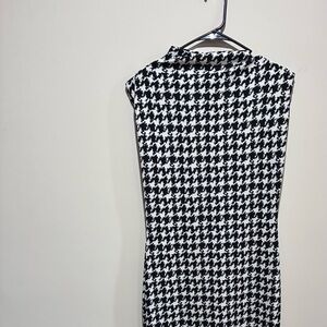 Classic Houndstooth Black and White Dress